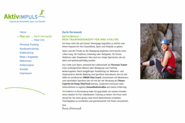 Website für Aktivimpuls - Personal Training