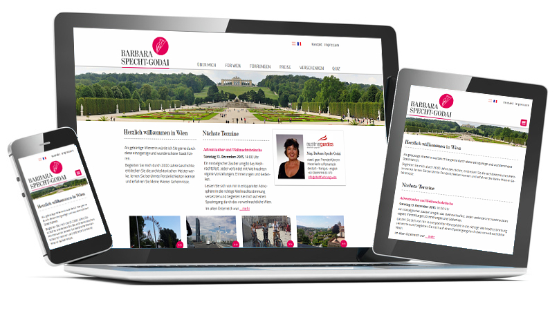 Website für Barbara Specht-Godai, Stadtführungen